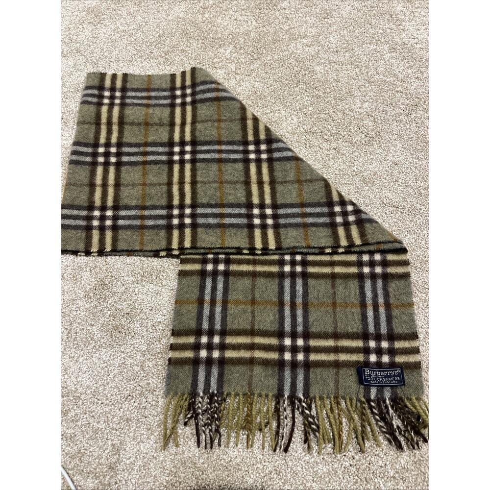 Burberry Of London 100% Cashmere Scarf Authentic Nova Check Fringe Unisex VTG